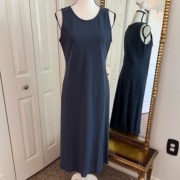 Armani Collezioni Made in Italy Blue Virgin Wool Sleeveless Maxi Dress Size 10 - Picture 5 of 7